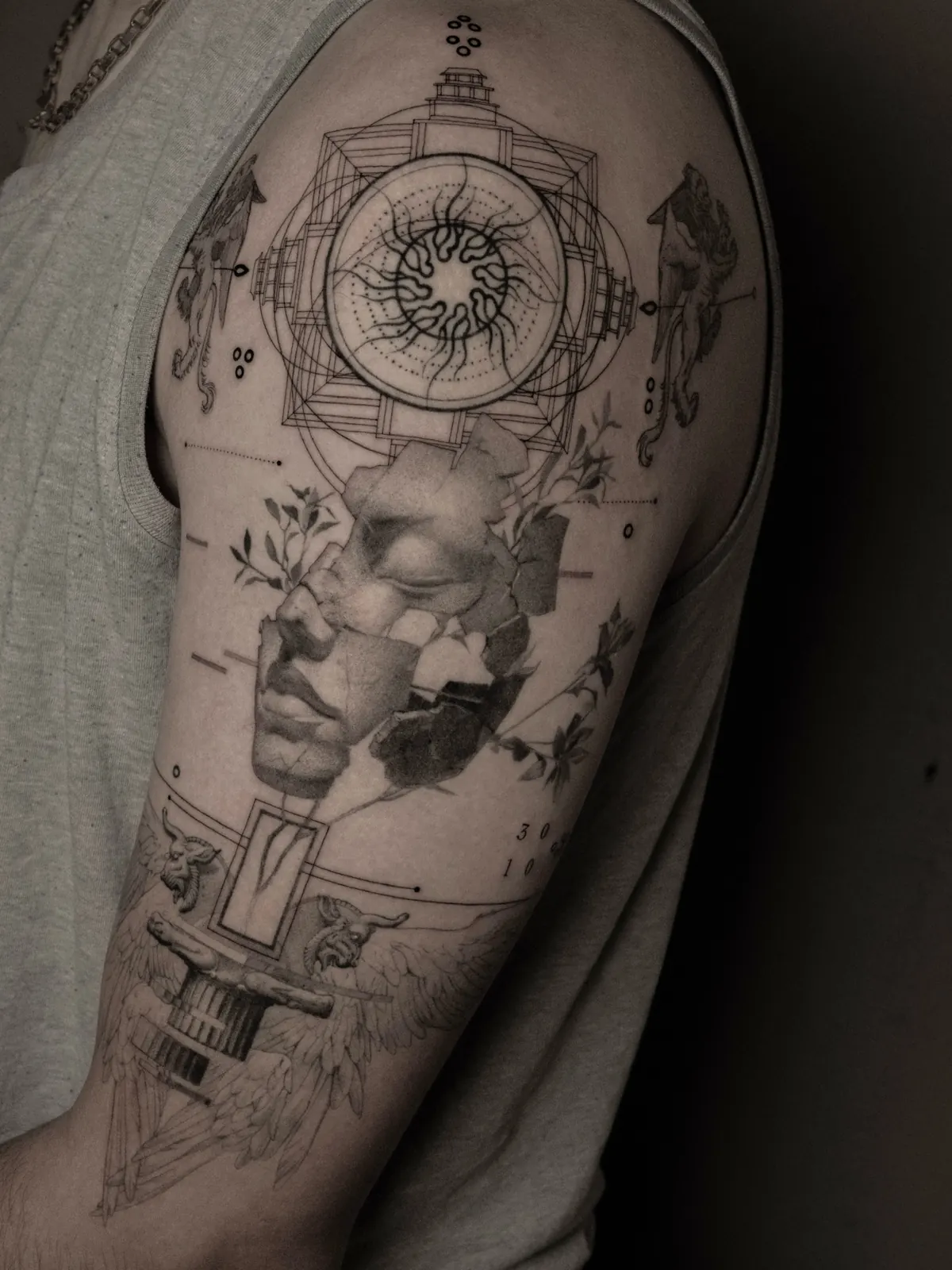Mandala & Muse — tattoo by Ted Faulmann